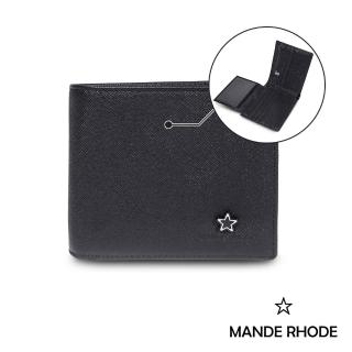 【MANDE RHODE 曼德羅德】真皮訂製十字紋短夾-內有上下隔層(86346)