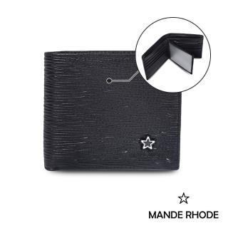 【MANDE RHODE 曼德羅德】母親節禮物 真皮訂製樹皮紋短夾-內有左右隔層(86342)