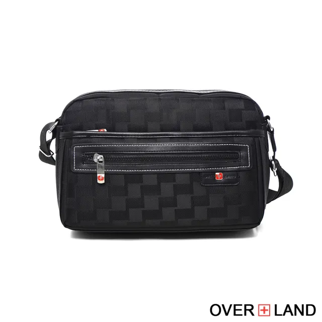 【OverLand】美式十字軍 - 格紋車線造型斜背包-中/M(2704)