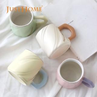 【Just Home】粉嫩樂園陶瓷馬克杯/拿鐵杯400ml-4入組(杯 水杯 拿鐵杯 咖啡杯 茶杯 杯子)