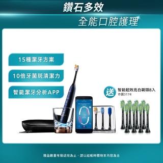 【Philips 飛利浦】Sonicare 鑽白極淨智慧鑽石音波震動牙刷/電動牙刷- HX9954/52 深邃藍