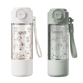 【優貝選】史努比 SNOOPY 滿版 直飲/吸管 一蓋兩用 大容量便攜水壺550ML(平輸品)