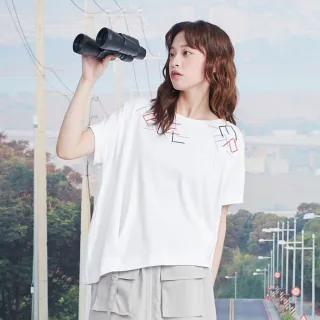 【gozo】TRAVEL MAP不對稱造型連袖T恤(藍色)