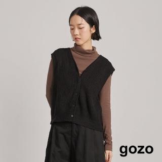 【gozo】MOMO獨家款★限量開賣 大V領開襟毛衣背心(兩色)