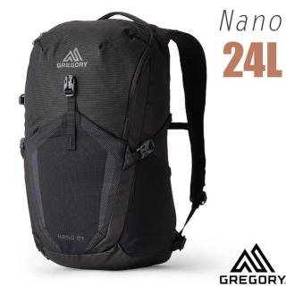 【Gregory】NANO 24L 多功能休閒後揹包.雙肩揹包.通勤上學書包.水袋揹包(153059-9974 光學黑)
