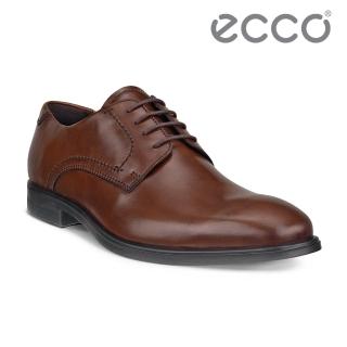 【ecco】MELBOURNE 現代風格商務正裝德比鞋 男鞋(棕色 62163401014)