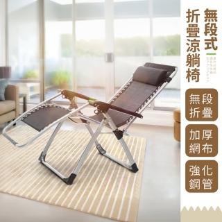 【IDEA】新一代無段式高承重透氣休閒躺椅/摺疊躺椅/休閒椅/折疊床/行軍床(加粗40MM/附置物杯架)