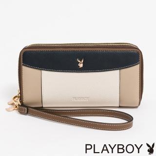 【PLAYBOY】拉鍊長夾 Hygge系列(藍色)