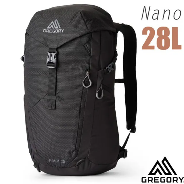 【Gregory】NANO 28L 多功能休閒後背包.雙肩背包.通勤上學書包.水袋背包(153034-9974 光學黑)