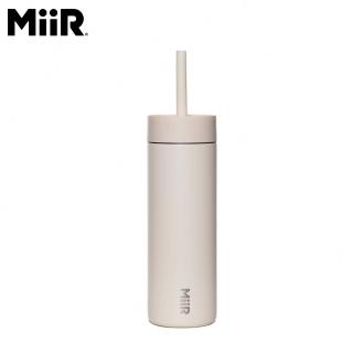 【MiiR】Sipper Straw Bottle雙層真空 保溫/保冰 吸管上蓋 隨身瓶 16oz/473ml(砂岩白)
