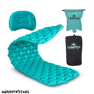 CAMPICK極輕三合一登山睡墊充氣枕氣袋收納 一墊全包高山露營首選