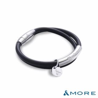 【&MORE 愛迪莫】Desire 渴望鈦鍺手環(白鋼-簡約黑/健康/迴圈/送禮/禮盒)