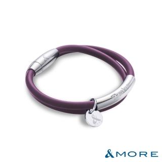【&MORE 愛迪莫】Desire 渴望鈦鍺手環(白鋼-優雅紫/健康/迴圈/送禮/禮盒)