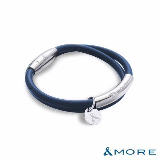 【&MORE 愛迪莫】Desire 渴望鈦鍺手環(白鋼-經典藍/健康/迴圈/送禮/禮盒)