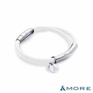 【&MORE 愛迪莫】Desire 渴望鈦鍺手環(白鋼-氣質白/健康/迴圈/送禮/禮盒)