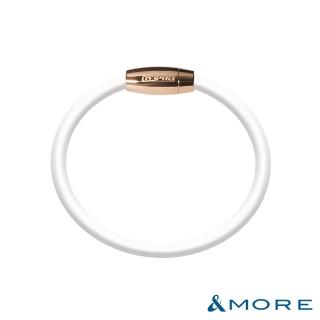 【&MORE 愛迪莫】GX Pro 石墨烯超傳導鈦鍺手環(質感玫金-白色)