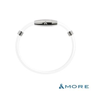 【&MORE 愛迪莫】X5 特仕版鈦鍺手環(白鋼-純白/健康/迴圈/送禮/禮盒)