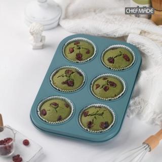 【Chefmade 學廚】環保系列 6連不粘瑪芬鬆餅布丁蛋糕模(WK10048 六連瑪芬蛋糕模)