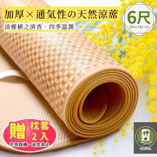 【神田職人】贈枕套 雙人加大6尺 3D加厚 格紋透氣天然 涼蓆-E 涼感 床蓆 不夾髮膚 涼蓆推薦(兩款任選)