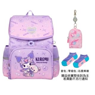 【IMPACT 怡寶】酷洛米 Kuromi 三麗鷗家族 懸浮磁扣 標準型 護脊書包 IMKU709PL(護脊書包 酷洛米 三麗鷗)