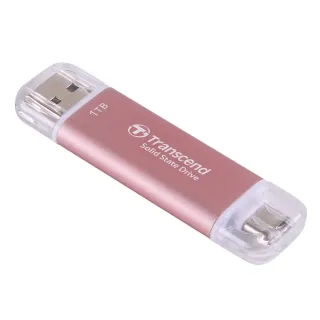 【Transcend 創見】ESD310P 1TB USB3.2 雙介面 外接SSD行動固態硬碟-櫻花粉(TS1TESD310P)