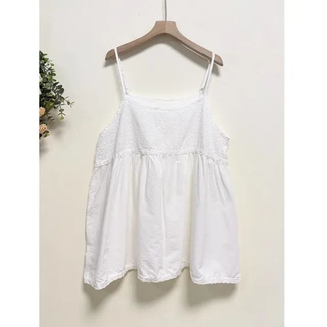 【巴黎精品】細肩帶背心內搭馬甲(森系刺繡拼接花邊女上衣2色n1ja21)