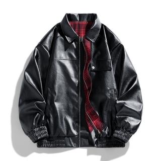 【時尚巴黎】現貨+預購 皮衣外套休閒夾克(防風街頭PU皮革男外套2色74kn55)