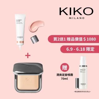【KIKO MILANO】亮澤妝前精華飾底乳30ml+亮澤礦物蜜粉餅10g(蜜粉/蜜粉餅/妝前乳/飾底乳/粉底液/底妝/定妝)