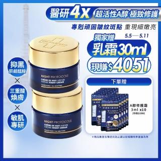 【DermEden 得美登】1%A醇煥能緊緻修護霜50mL x2(抗老撫紋乳霜/水楊酸/果酸/杜鵑花酸)