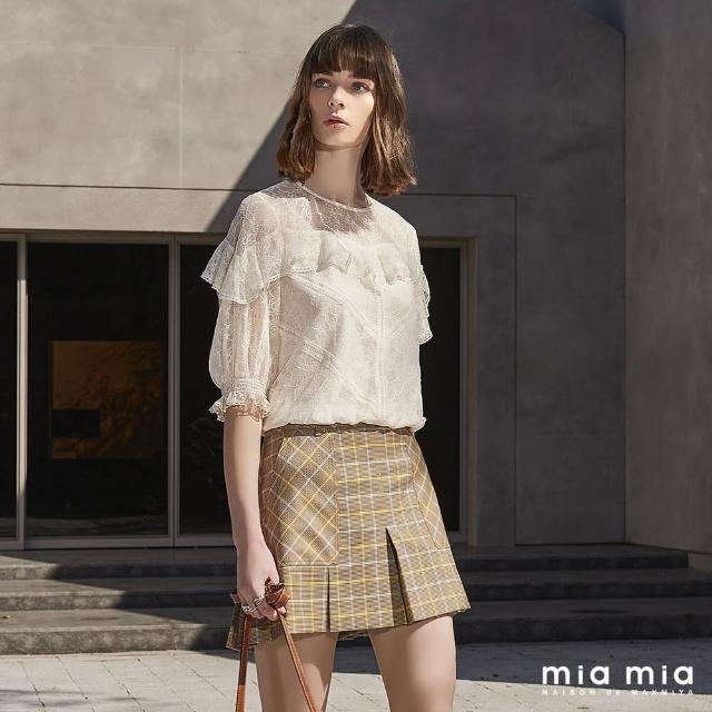【mia mia】微透蕾絲澎袖上衣
