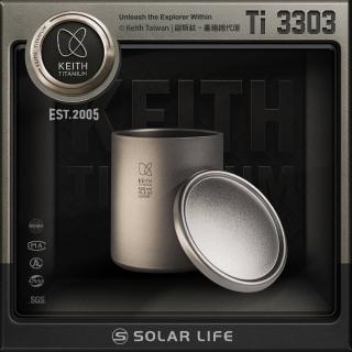 【Keith】鎧斯鈦雙層保溫鈦杯 450ml / Ti3303(雙層鈦杯 純鈦保溫杯 隔熱斷熱杯 野餐露營杯 鈦咖啡杯)