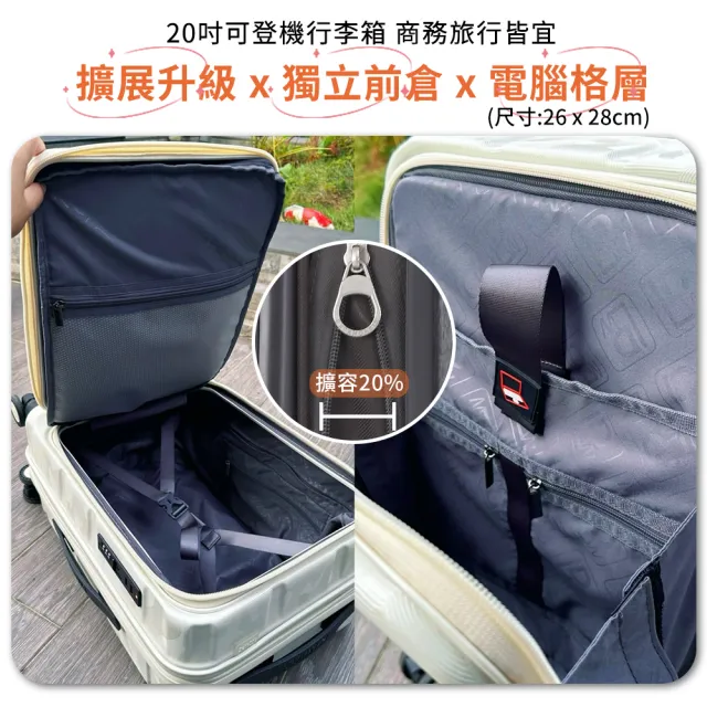 【LUDWIN 路德威】29+20吋前開式&中開式可擴充行李箱(多色多款任選)
