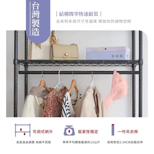 【居家cheaper】45X120X210CM大型加高三層雙桿吊衣架組-贈布套(衣架 層架鐵架 衣櫥架)