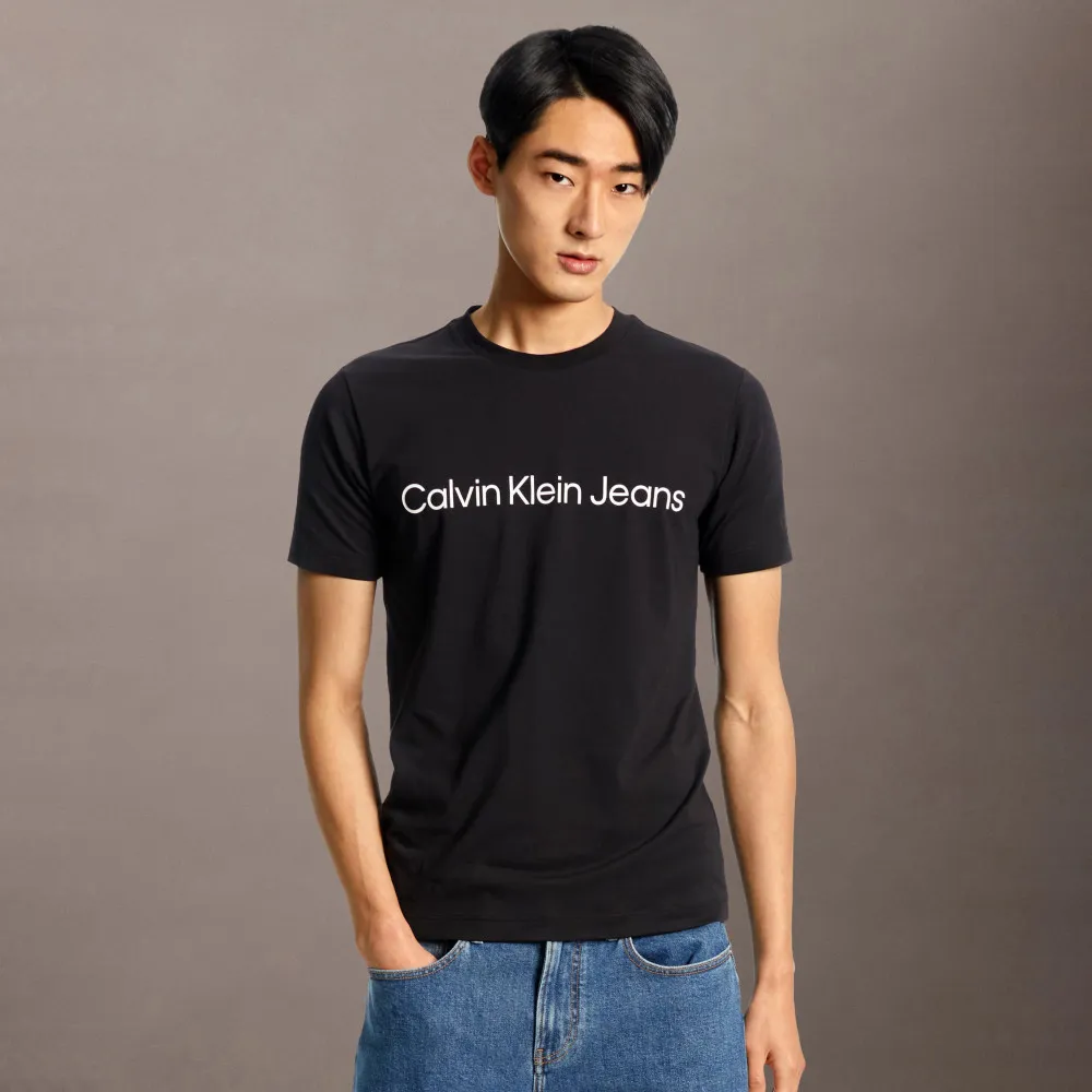 【CALVIN KLEIN】官方旗艦館 CK Institutional Logo 合身上衣_黑色