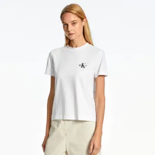 【Calvin Klein】官方旗艦館 CK Monogram 上衣_白色