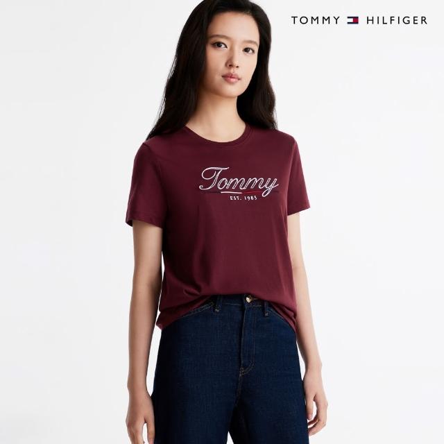 【Tommy Hilfiger】官方旗艦館 手寫風格標誌刺繡 T恤