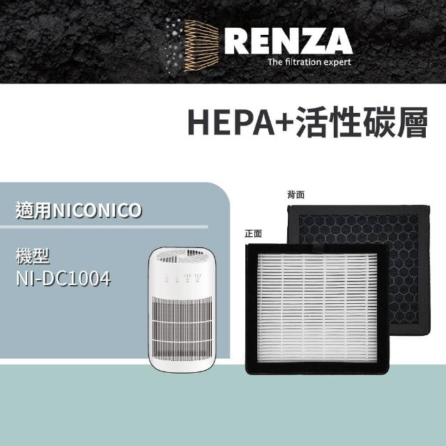 【RENZA】適用 DIKE BLDS2102 BLDS2102H BioLED醫院級UVC紫外線抗菌空氣清淨機(HEPA+活性碳濾網 濾芯 濾心)