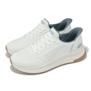 【SKECHERS】懶人鞋 Bobs Squad 4-Direct Step Slip-Ins 男鞋 寬楦 白綠 休閒鞋(118424-WWHT)