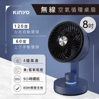 【KINYO】8吋無線空氣迴圈桌扇/循環扇(UF-7185)