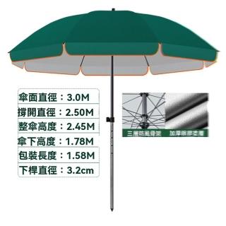 【w米悅兔旗艦店】3.0m 單層 銀膠防曬 無底座(遮陽傘 戶外傘 太陽傘 雨傘 商用傘 露營傘 預購15天)
