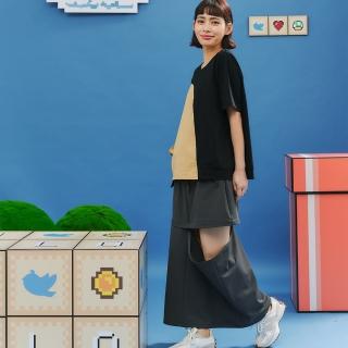【Dailo】休閒感可拆式2WAY長裙(藍 綠 灰)