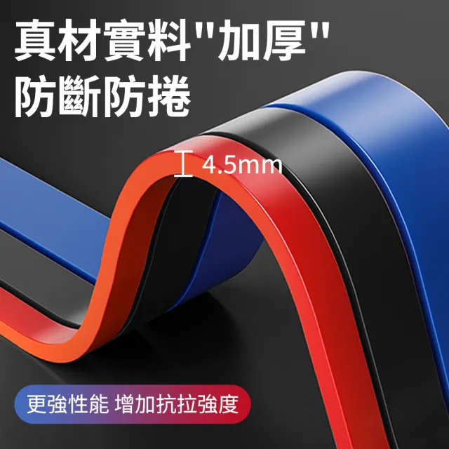 【YORI 優里】健身彈力帶 黑色25-65磅(乳膠拉力帶 阻力帶 瑜珈彈力繩 健力繩 重力訓練繩)