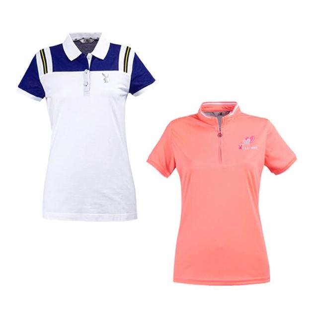 【PLAYBOY GOLF】女款透氣休閒高爾夫短袖POLO衫-多款(GOLF/高爾夫球衫)
