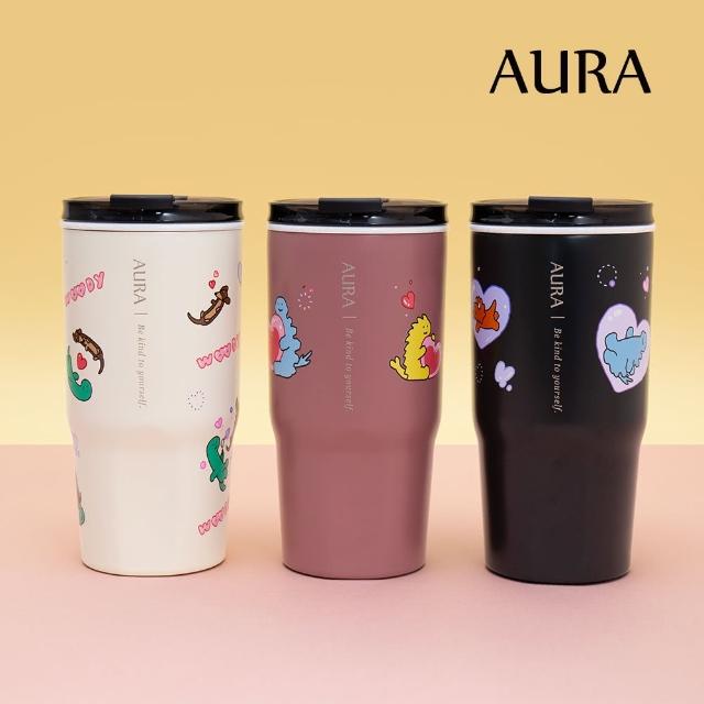 【AURA 艾樂】JOGUMAN meets WOKY 真陶瓷隨行杯800ml(激凍杯/冰壩杯/保冰保溫)