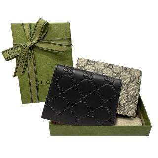 【GUCCI 古馳】779810 經典 GG Supreme帆布扣式零錢短夾(顏色任選)