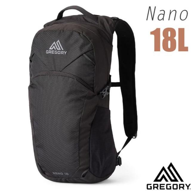【Gregory】NANO 18L 多功能休閒後背包.雙肩背包.水袋背包.登山健行背包(153057-9974 光學黑)