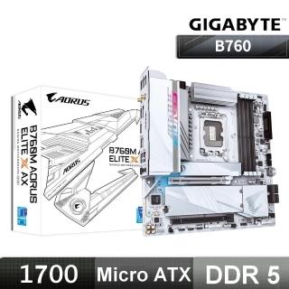 【GIGABYTE 技嘉】B760M AORUS ELITE X AX DDR5 主機板+Intel i7-12700KF 12核/20緒(M+C 組合包)
