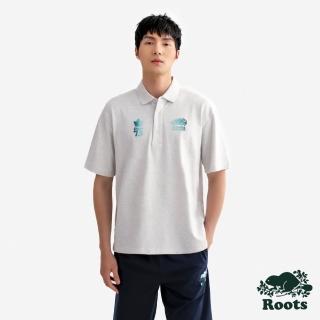 【Roots】Roots 男裝-NATURE IS MAGIC COOPER 73 短袖POLO衫(白麻灰)