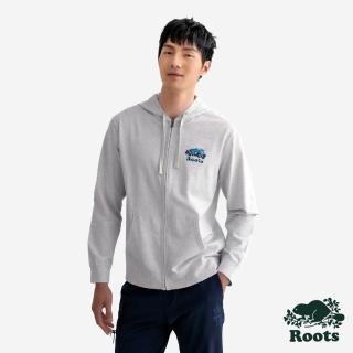 【Roots】Roots 男裝-NATURE IS MAGIC 連帽外套(白麻灰)