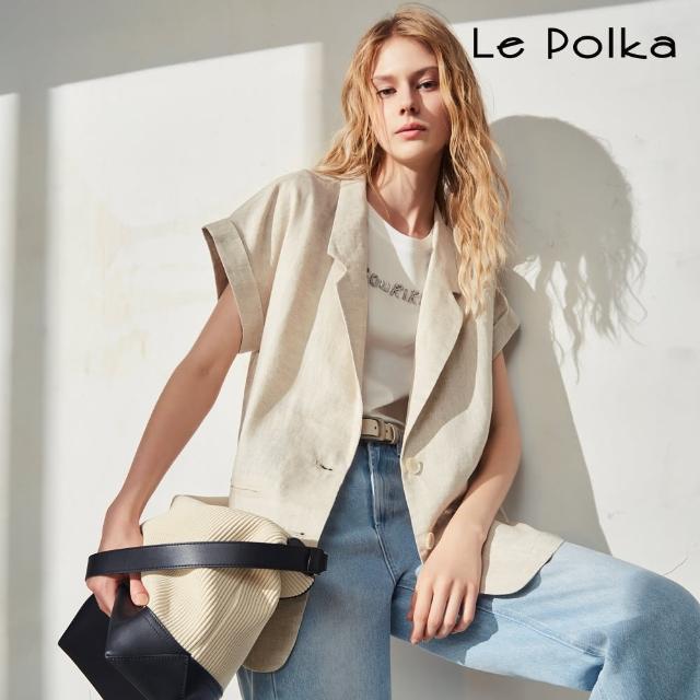 【Le Polka】亞麻西裝外套-女